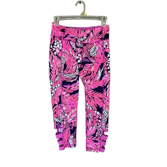 Lilly Pulitzer Womens Pink Tropical Print Luxletic Weekender Cropped Legging - Picture 3 of 10